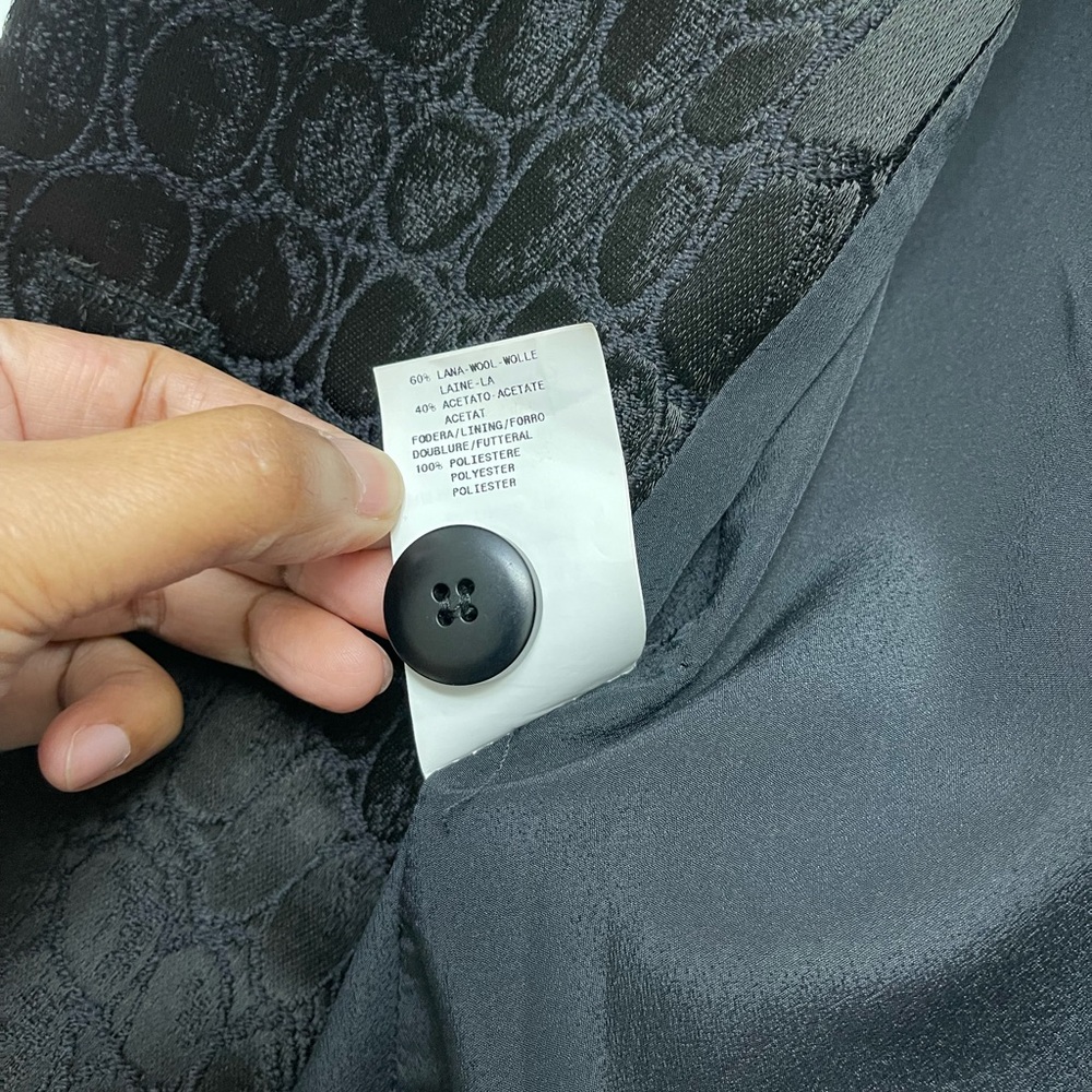 Armani Collezioni Antinea SRL Black Jacquard Blazer Made In Italy - Picture 7 of 12